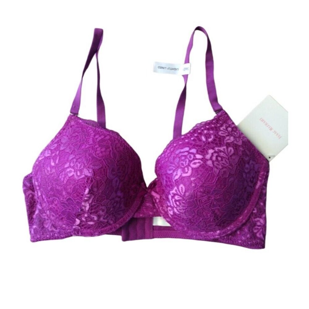 Isaac‎ Mizrahi Purple Lace Lightly Lined Convertible Straps T-shirt Bra 36D NWT